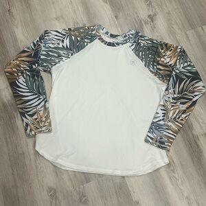 Hurley Women's UPF 50+ Long Sleeve Raglan Rashguard Surf Shirt Botanical Print